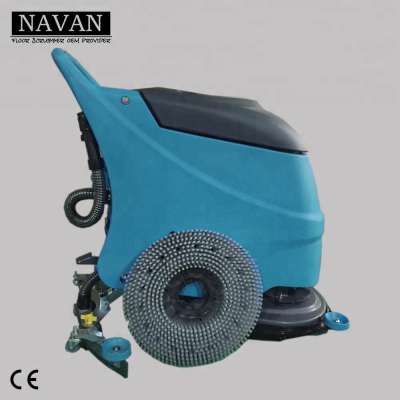 Warehouse electric floor scrubbing brush machine with vacuum